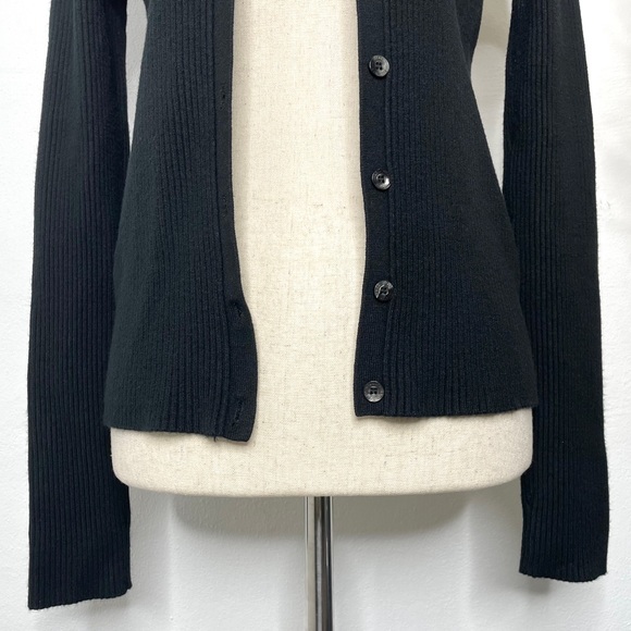 NEW YORK & CO Black Ribbed V-Neck Cardigan - Picture 6 of 14